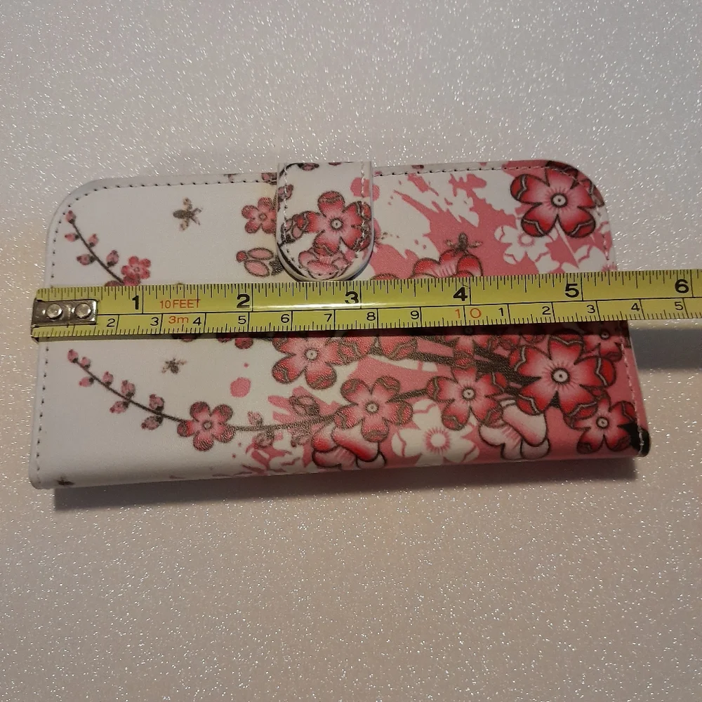 Wallet Phone Case Pink Floral Size: OS Samsung
